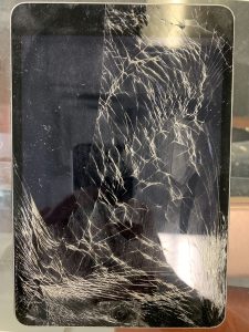 Apple iPad Pro with cracked screen requiring glass and display replacement